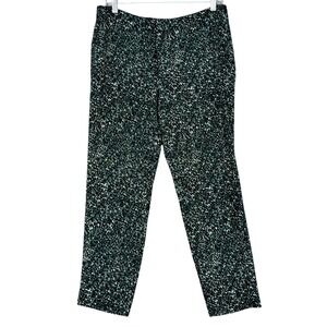ZARA BASIC Women's Black Green Speckled Pattern Trousers Pants Size M‎